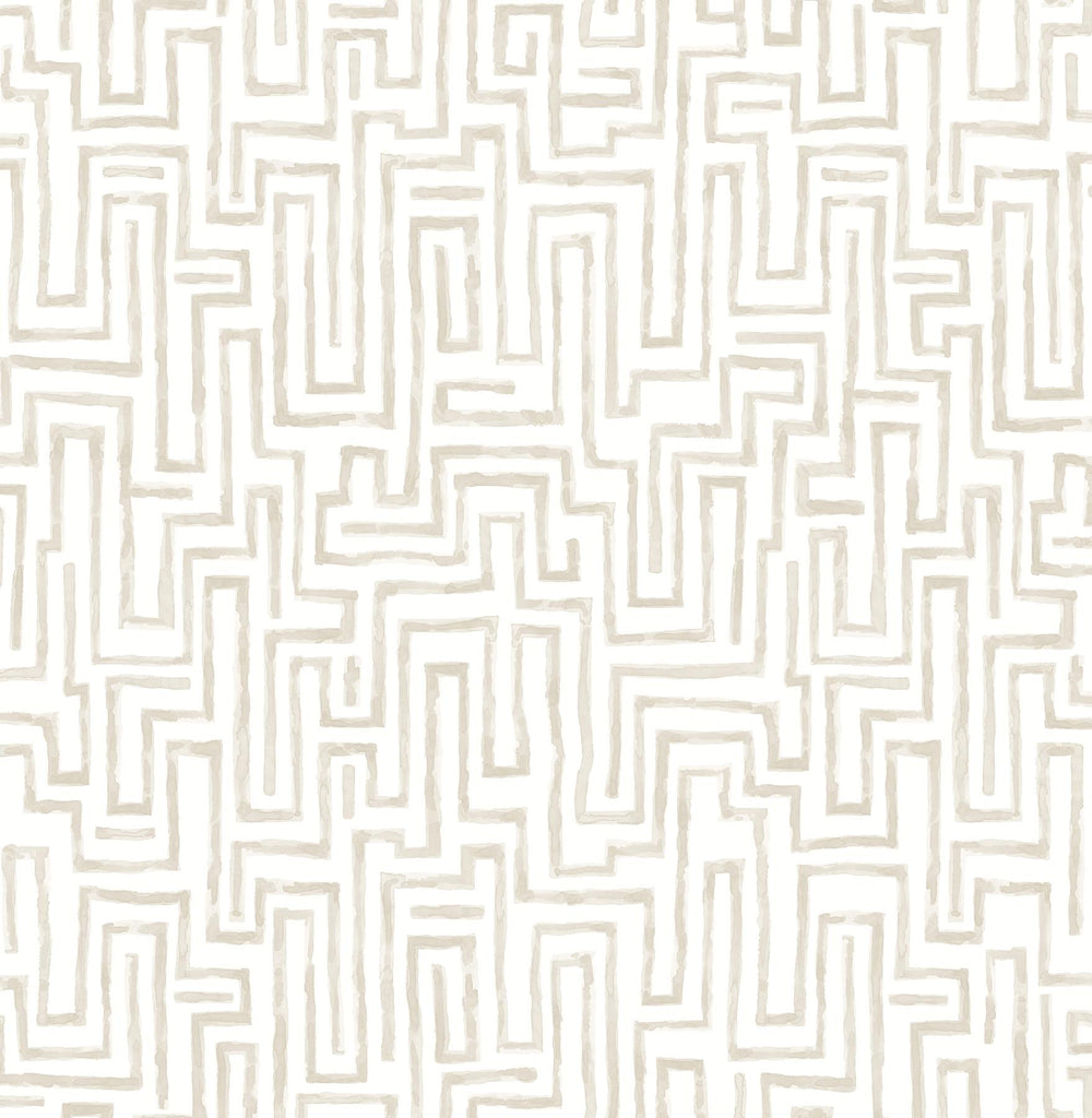 A-Street Prints Ramble Taupe Geometric Wallpaper