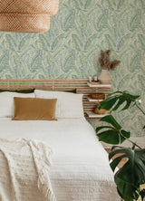 A-Street Prints Fildia Green Botanical Wallpaper