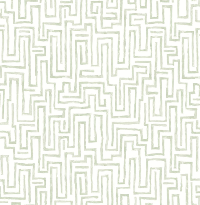 A-Street Prints Ramble Sage Geometric Wallpaper