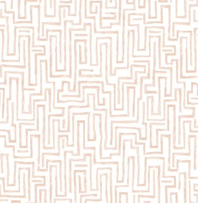 A-Street Prints Ramble Blush Geometric Wallpaper