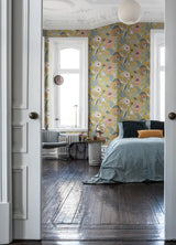 A-Street Prints Anemone Mustard Floral Wallpaper