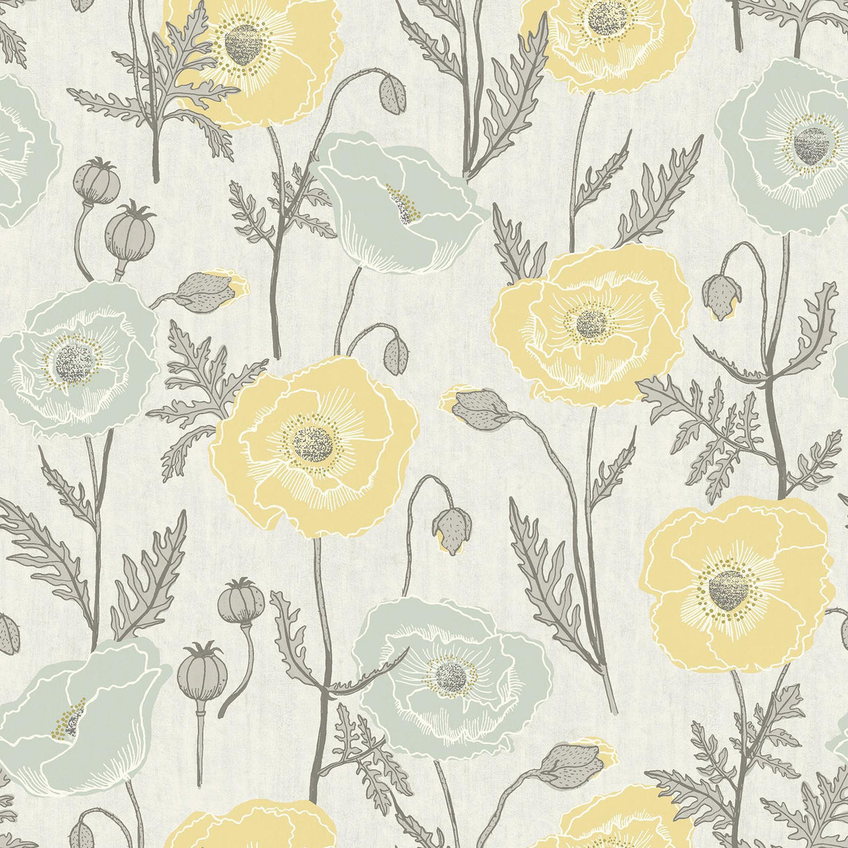 Brewster Home Fashions Aqua Poppy Field Peel & Stick Wallpaper