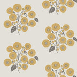 Brewster Home Fashions Mustard Grey StrawFlower Peel & Stick Wallpaper