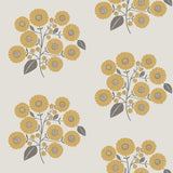 Brewster Home Fashions Mustard Grey StrawFlower Peel & Stick Wallpaper