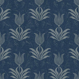 Brewster Home Fashions Navy Parrot Tulip Peel & Stick Wallpaper