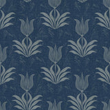 Brewster Home Fashions Navy Parrot Tulip Peel & Stick Wallpaper