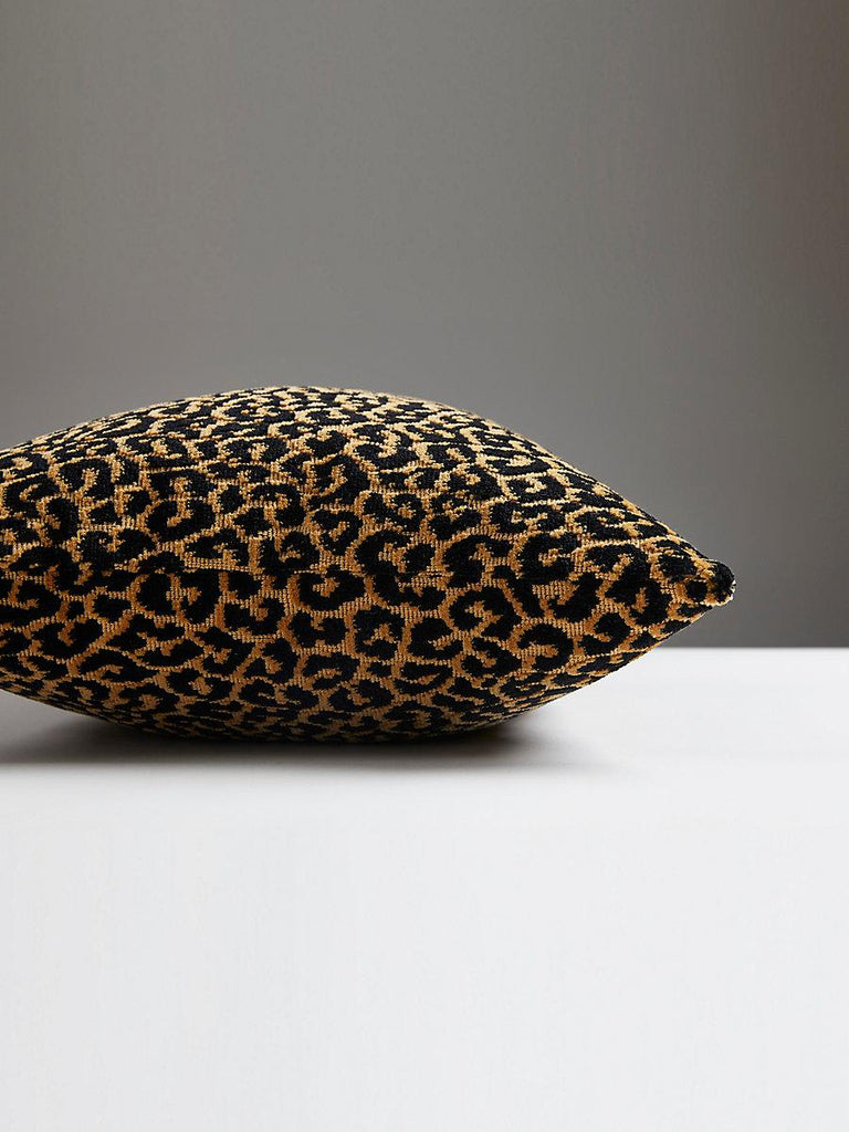 Scalamandre Panthera Velvet Lumbar Ebony Pillow