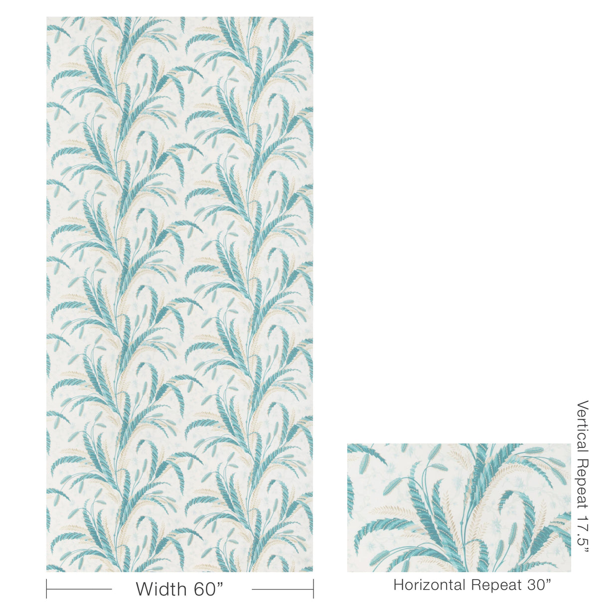 Brunschwig & Fils VERNAY PRINT AQUA Fabric