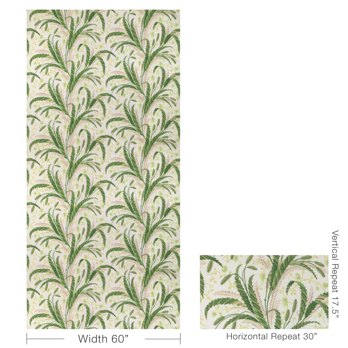 Brunschwig & Fils VERNAY PRINT GREEN Fabric