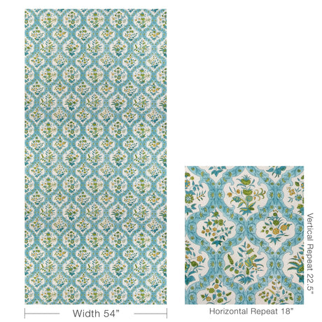 Brunschwig & Fils VENTOUX PRINT AQUA Fabric