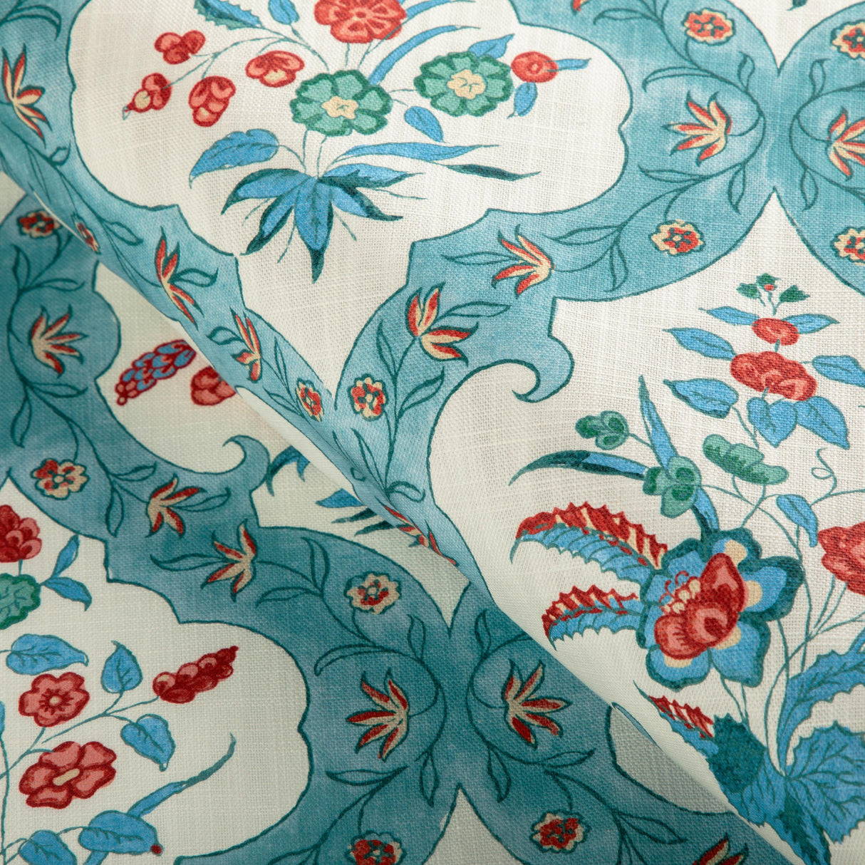 Brunschwig & Fils VENTOUX PRINT TEAL/ROSE Fabric