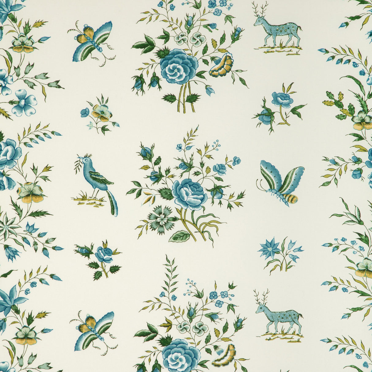 Brunschwig & Fils AUREL PRINT AQUA/LEAF Fabric