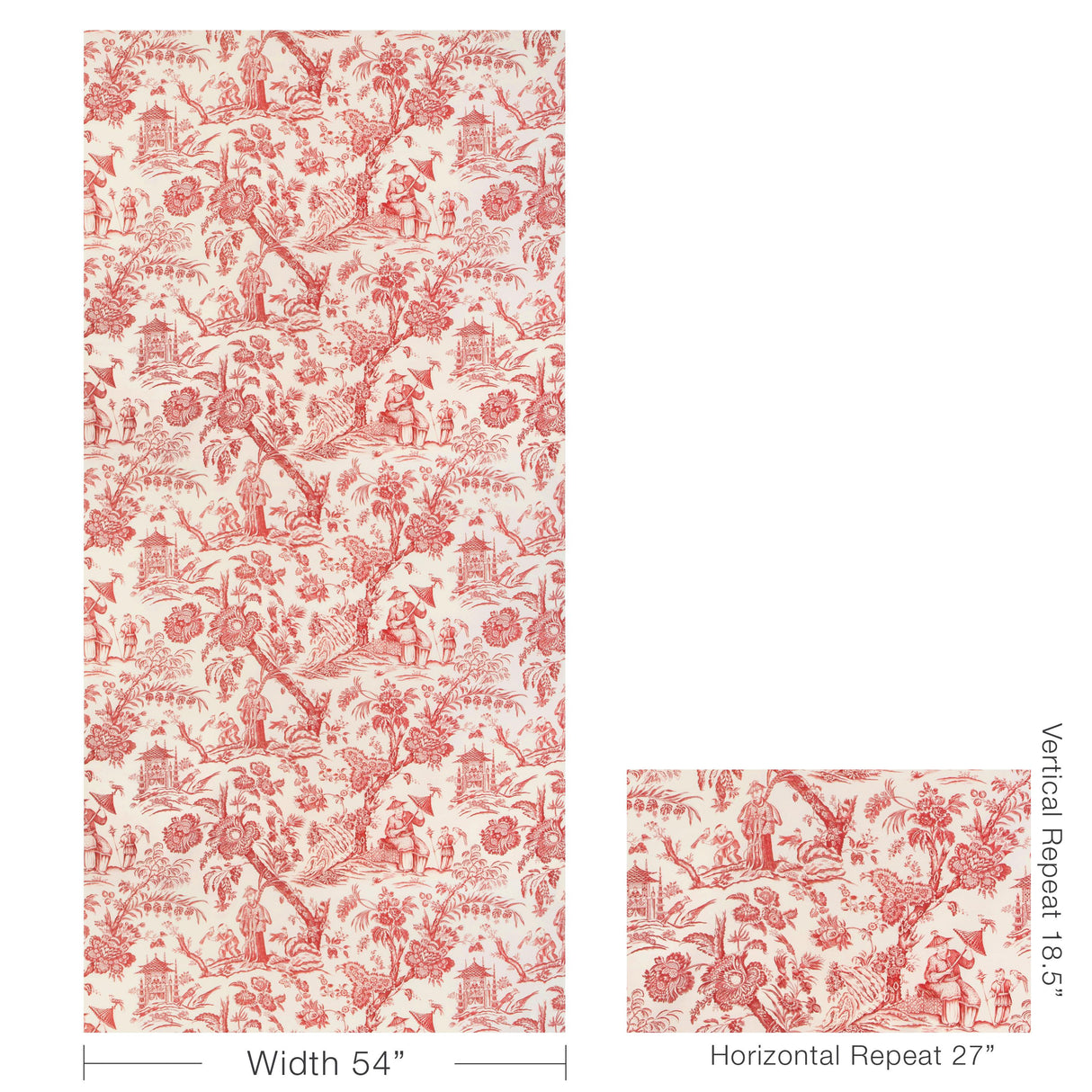 Brunschwig & Fils MARCEL PRINT RED Fabric