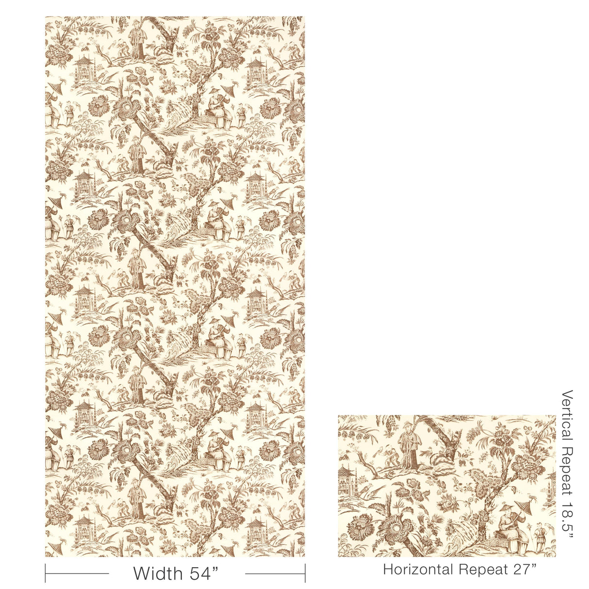 Brunschwig & Fils MARCEL PRINT BROWN Fabric