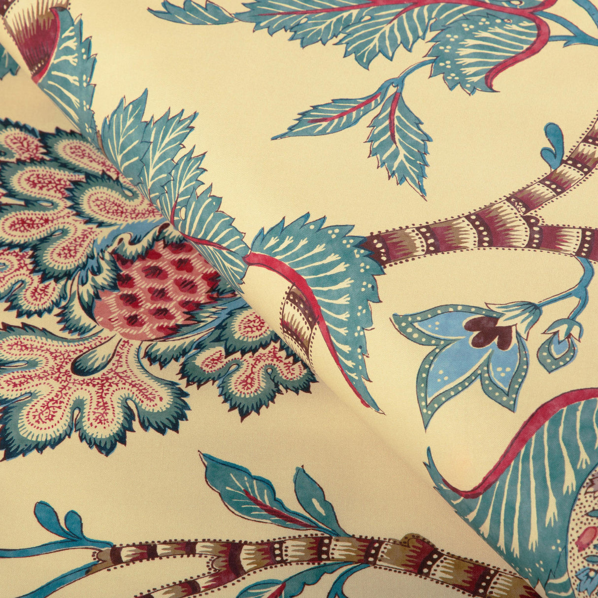 Brunschwig & Fils CADENET PRINT BEIGE/TEAL Fabric