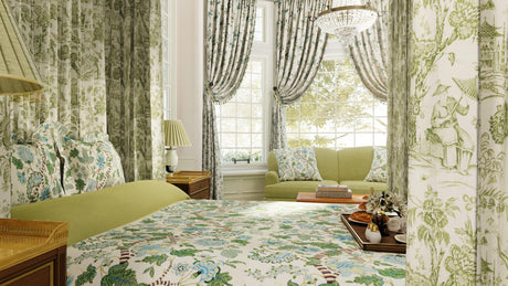 Brunschwig & Fils CADENET PRINT AQUA/LEAF Fabric