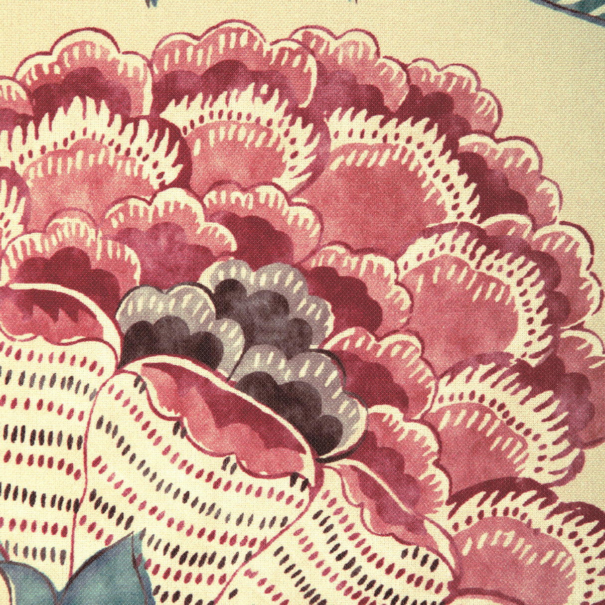 Brunschwig & Fils LAURIS PRINT BEIGE/TEAL Fabric