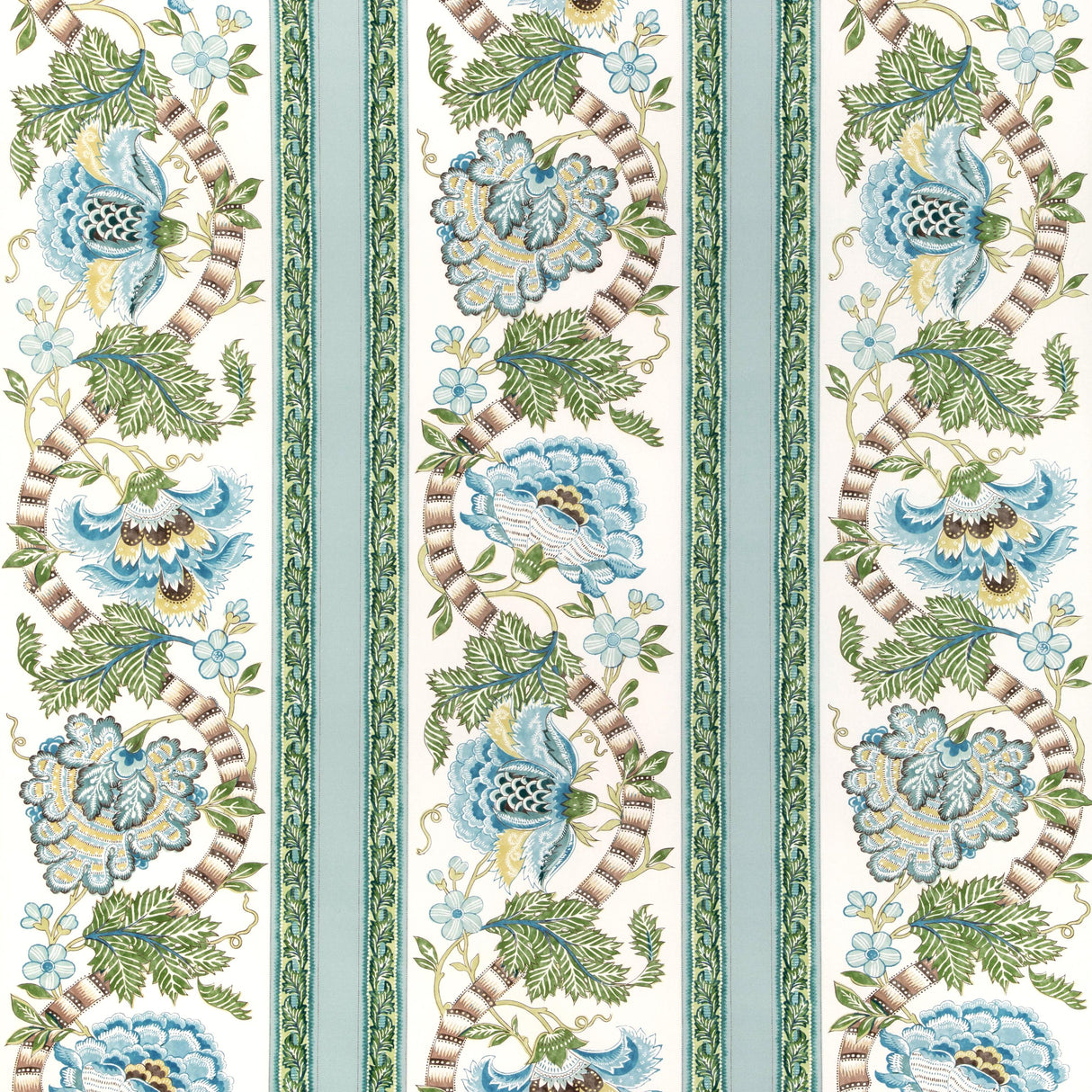Brunschwig & Fils LAURIS PRINT AQUA/LEAF Fabric