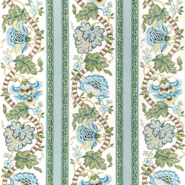 Brunschwig & Fils LAURIS PRINT AQUA/LEAF Fabric