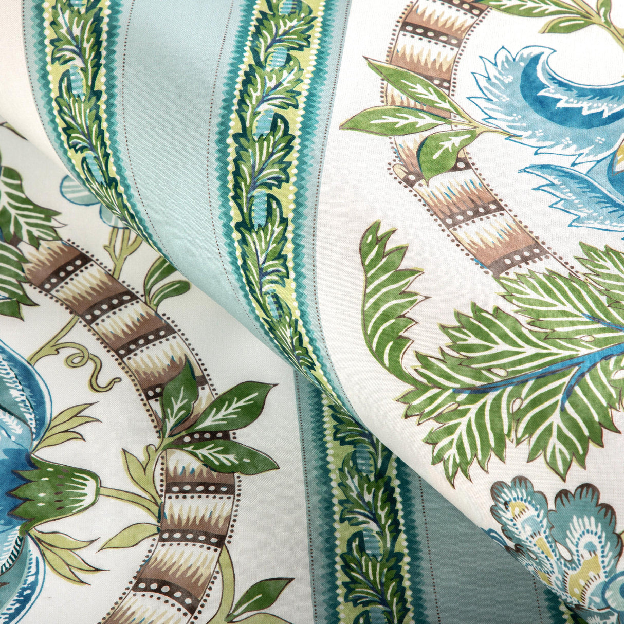 Brunschwig & Fils LAURIS PRINT AQUA/LEAF Fabric