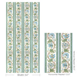 Brunschwig & Fils LAURIS PRINT AQUA/LEAF Fabric