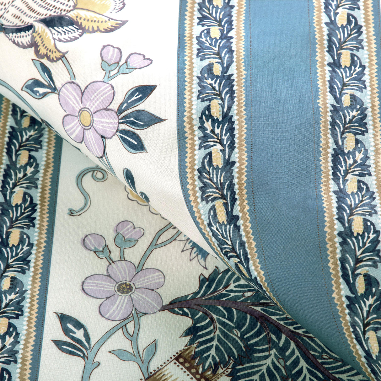 Brunschwig & Fils LAURIS PRINT BLUE/GOLD Fabric