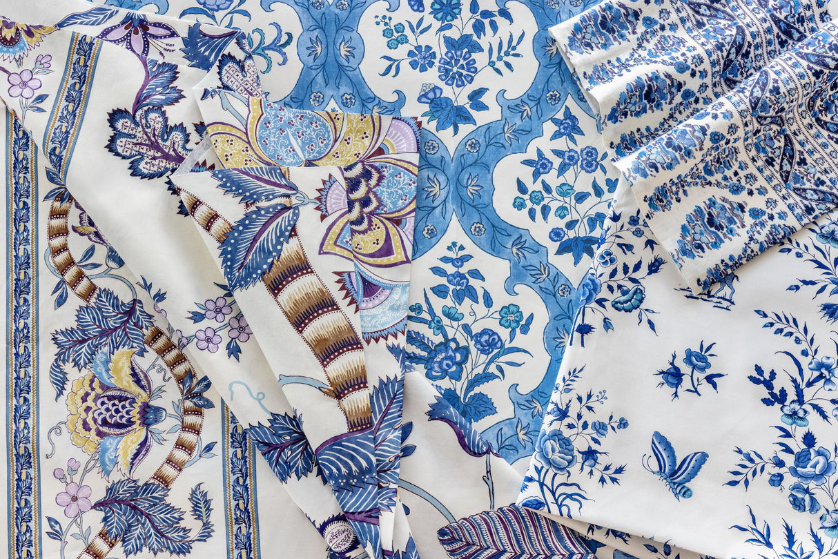 Brunschwig & Fils LAURIS PRINT BLUE/GOLD Fabric