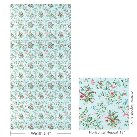 Brunschwig & Fils CHANCAY PRINT SKY/LEAF Fabric