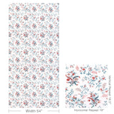 Brunschwig & Fils CHANCAY PRINT TEAL/ROSE Fabric