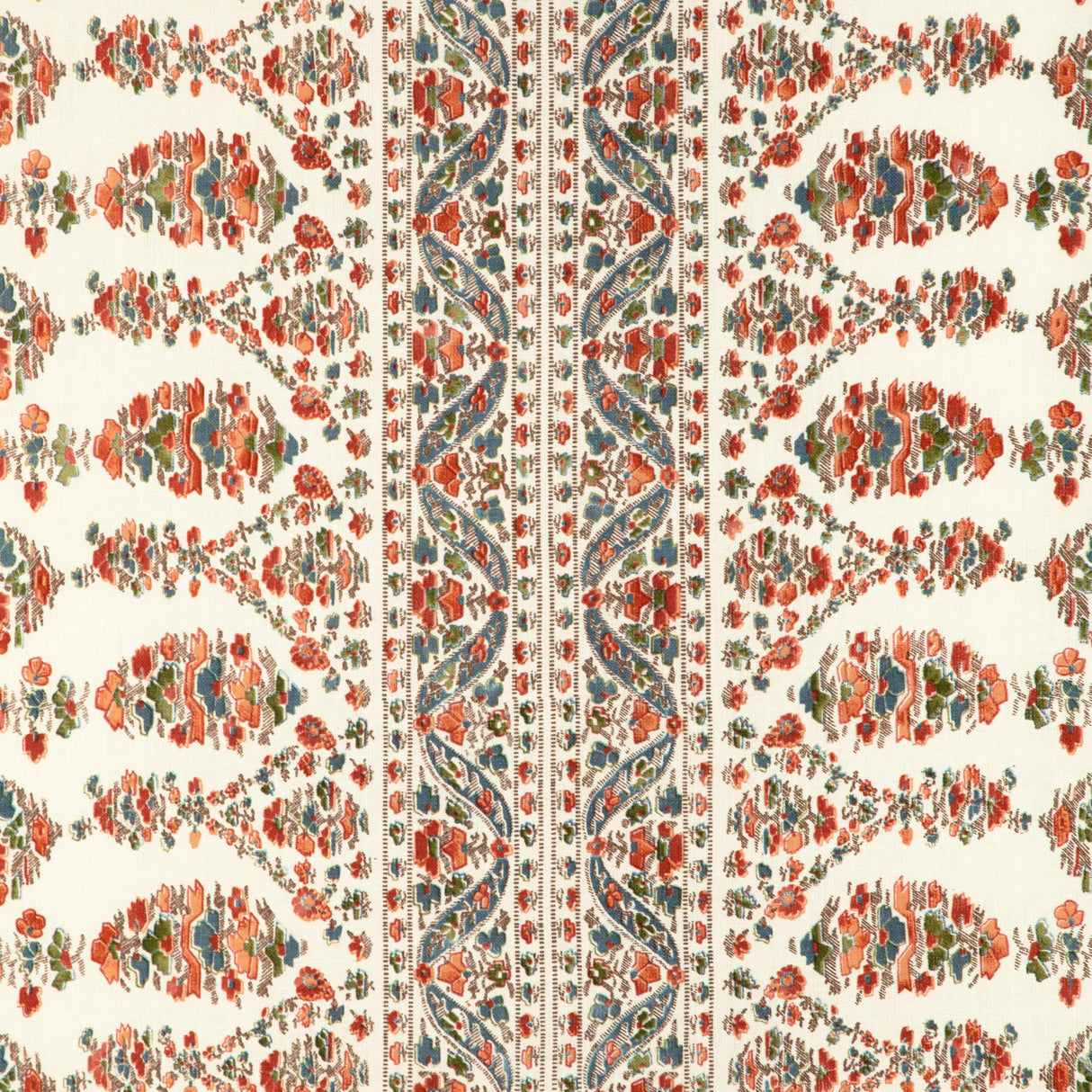 Brunschwig & Fils VISAN PRINT SKY/CORAL Fabric