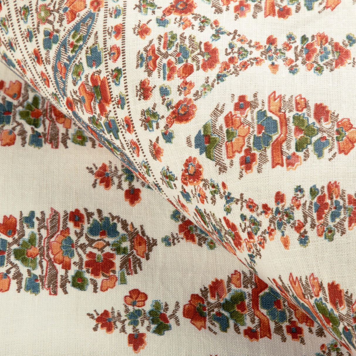 Brunschwig & Fils VISAN PRINT SKY/CORAL Fabric