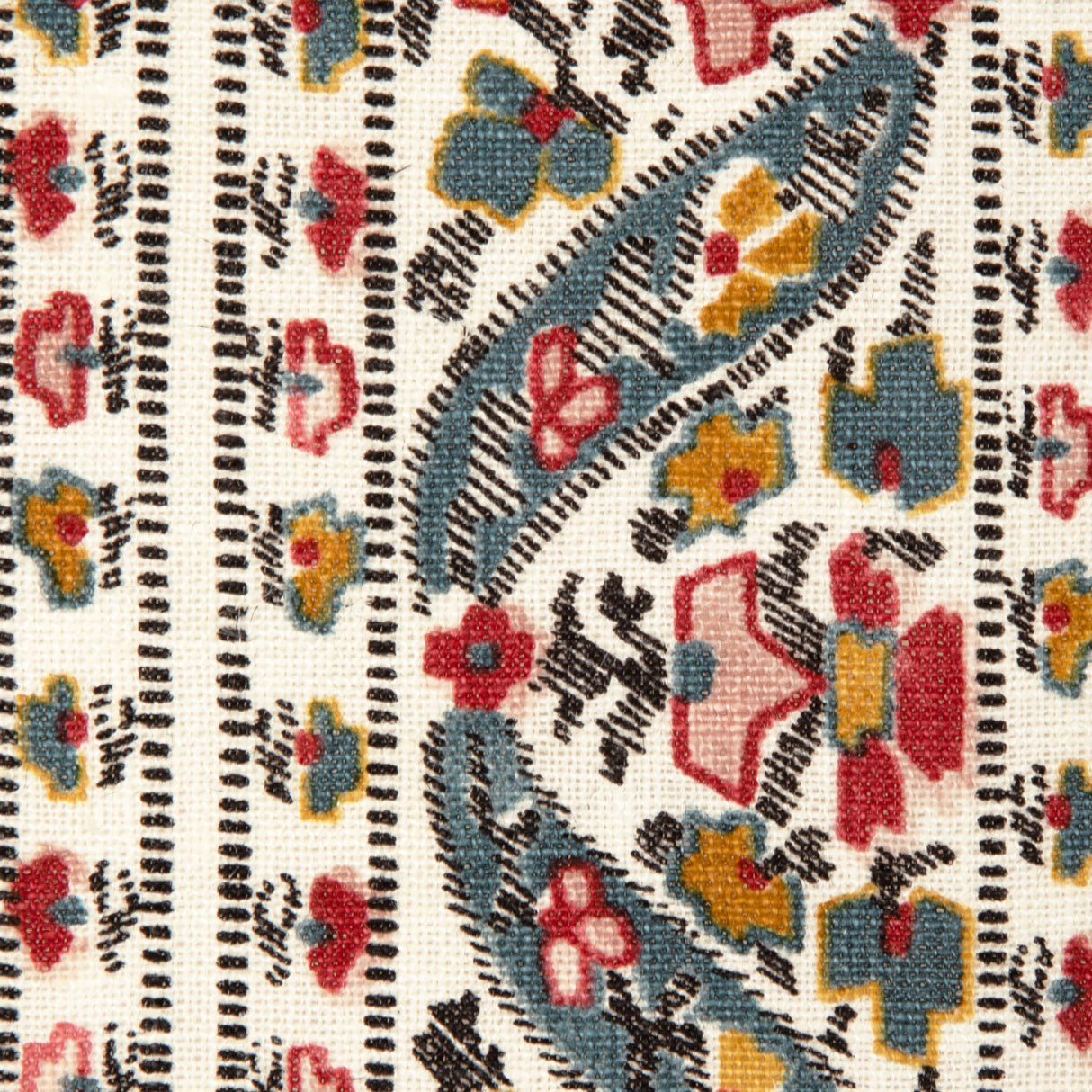 Brunschwig & Fils VISAN PRINT TEAL/ROSE Fabric