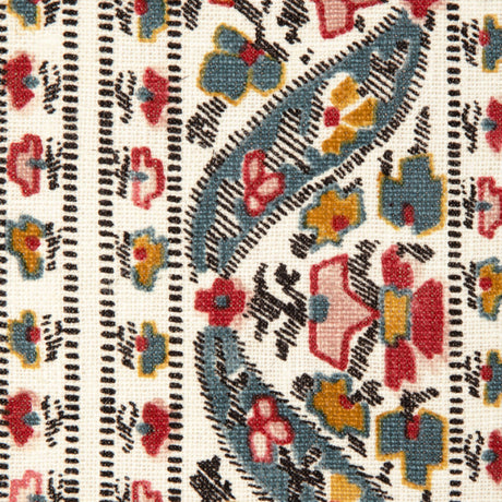 Brunschwig & Fils VISAN PRINT TEAL/ROSE Fabric