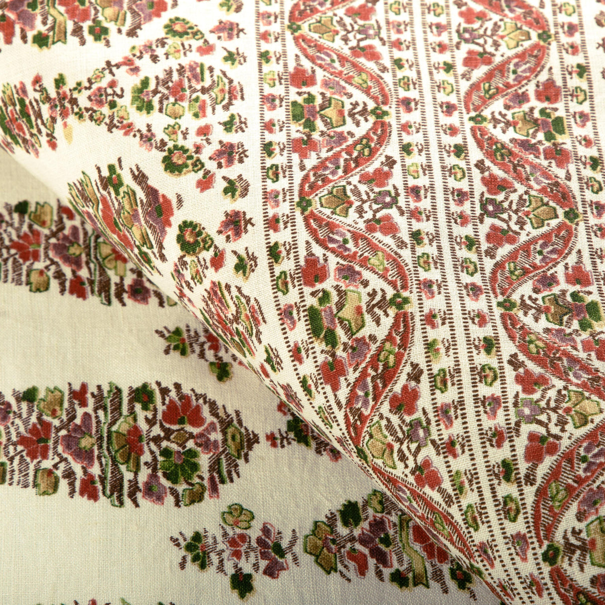 Brunschwig & Fils VISAN PRINT ROSE/LEAF Fabric