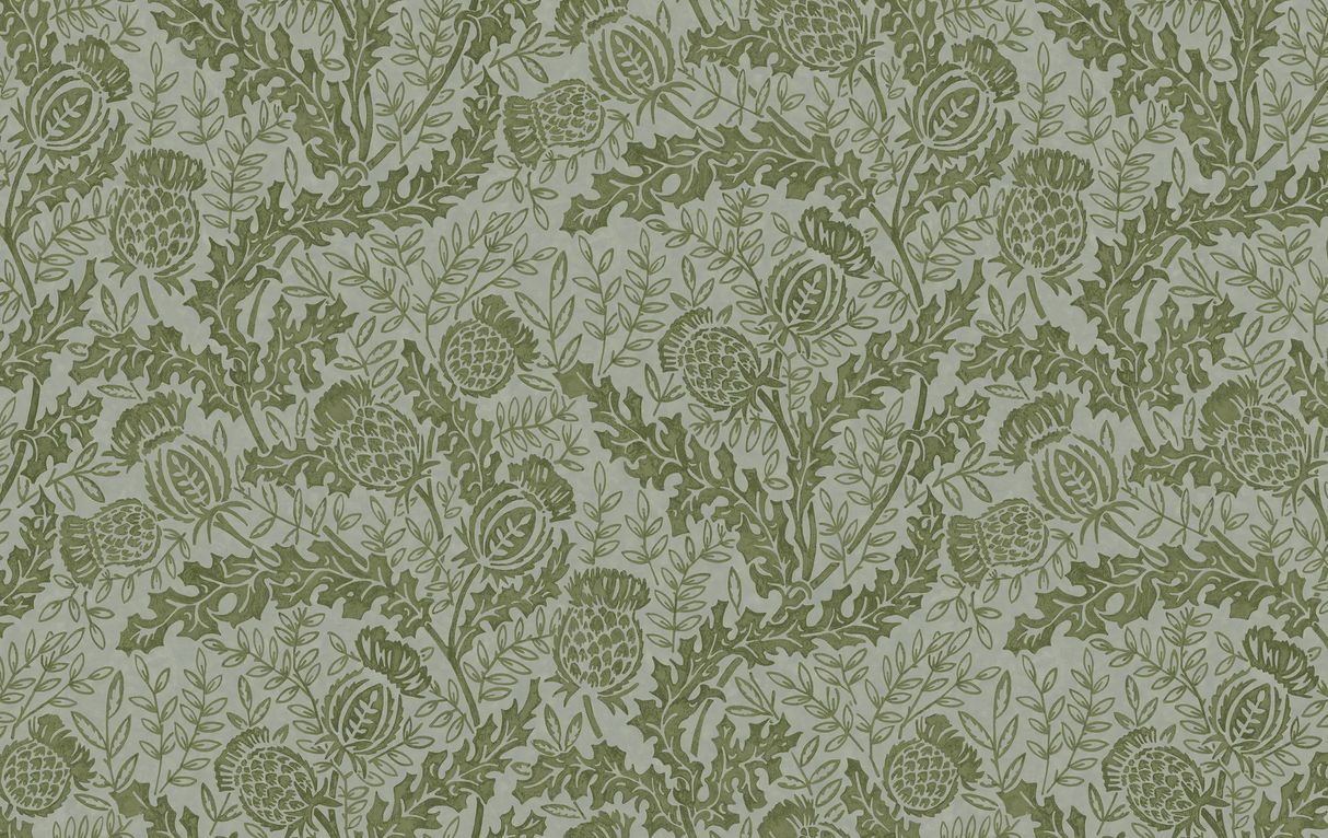 Mulberry MULBERRY THISTLE GREEN/TEAL Wallpaper