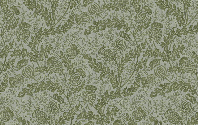 Mulberry MULBERRY THISTLE GREEN/TEAL Wallpaper