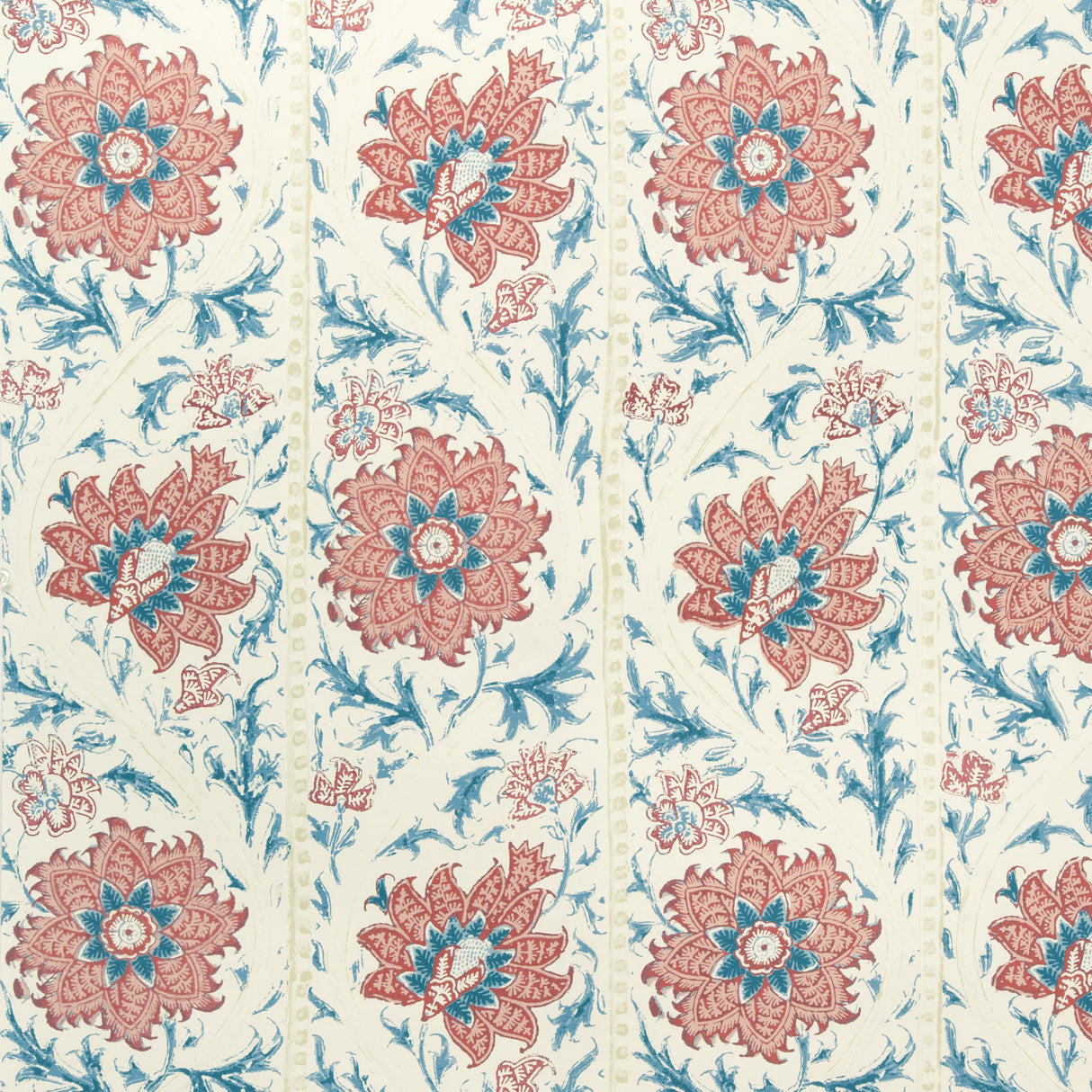 Lee Jofa CALICO VINE WP BLUE RED Wallpaper