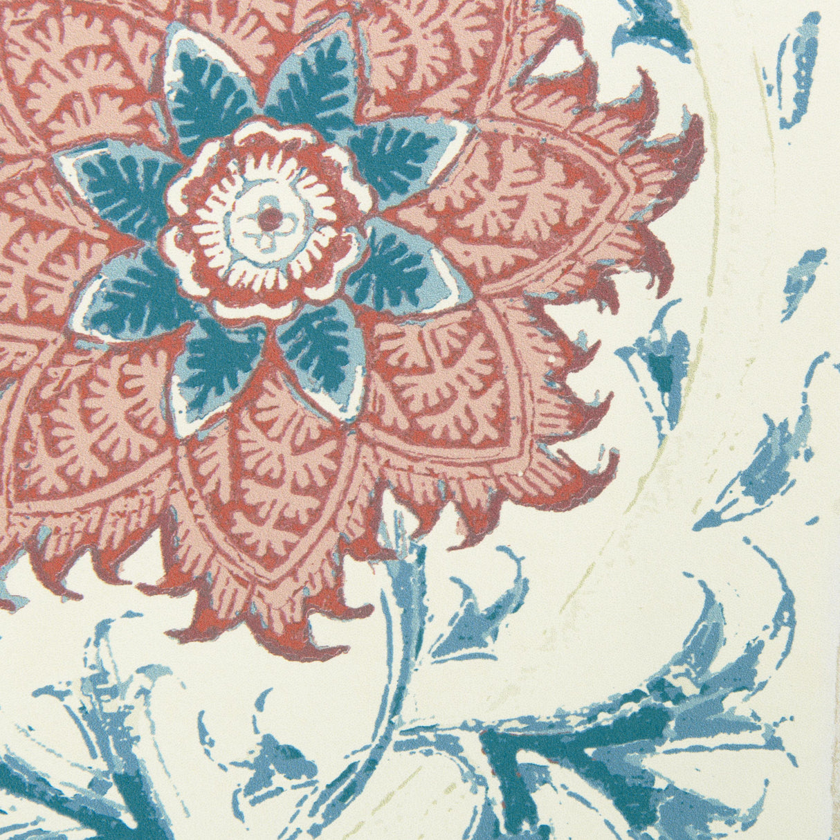 Lee Jofa CALICO VINE WP BLUE RED Wallpaper