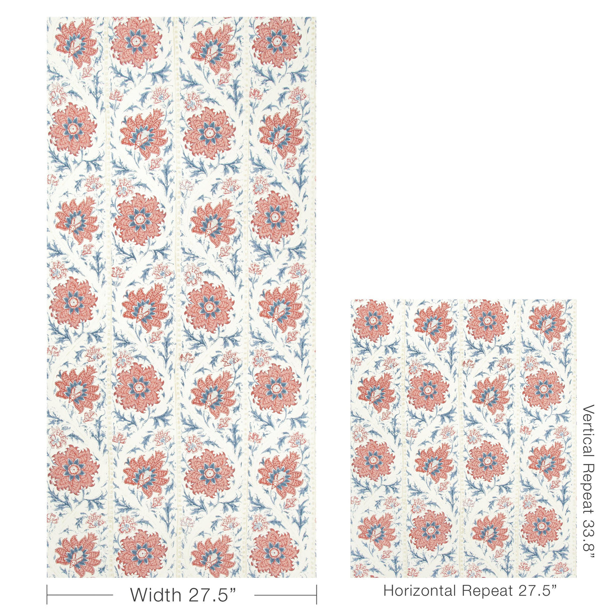 Lee Jofa CALICO VINE WP BLUE RED Wallpaper