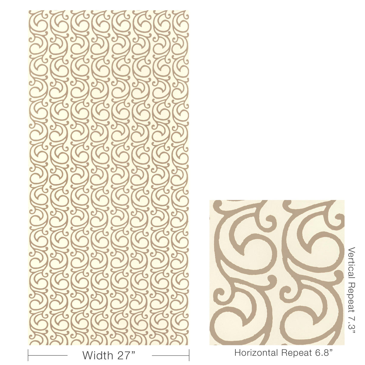 Lee Jofa SERENDIPITY SCROLL WP OAK Wallpaper