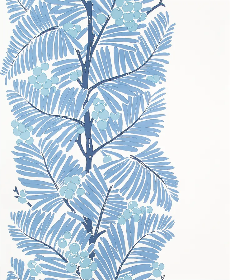 Brunschwig & Fils PALMAR BLUE Wallpaper
