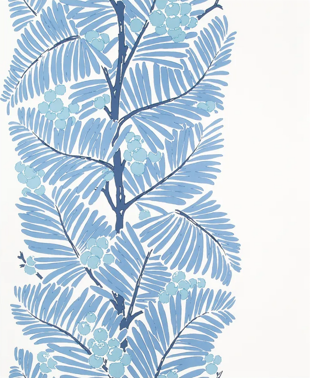 Brunschwig & Fils PALMAR BLUE Wallpaper