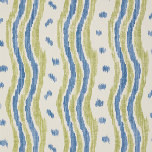 Lee Jofa IKAT STRIPE WP BLUE/LIME Wallpaper