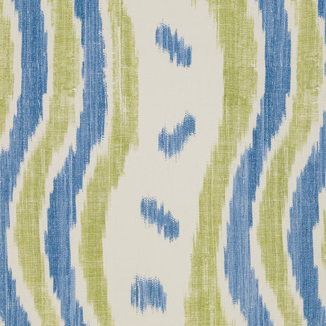 Lee Jofa IKAT STRIPE WP BLUE/LIME Wallpaper