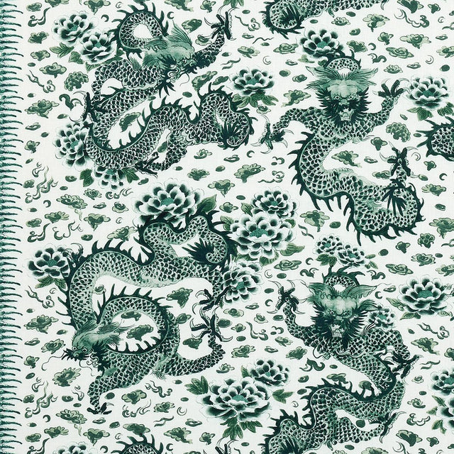 Schumacher Empress Dragon Emerald Fabric