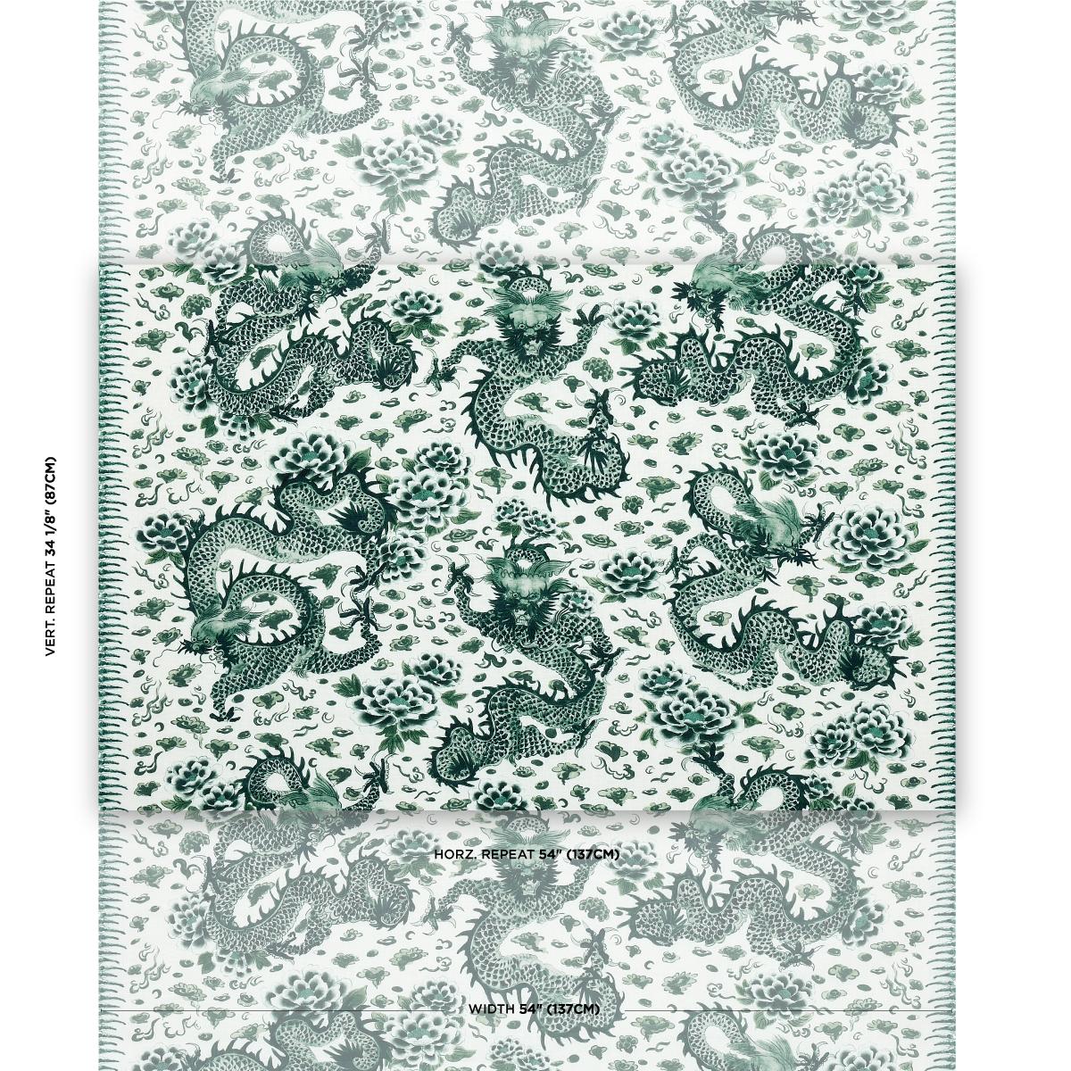 Schumacher Empress Dragon Emerald Fabric