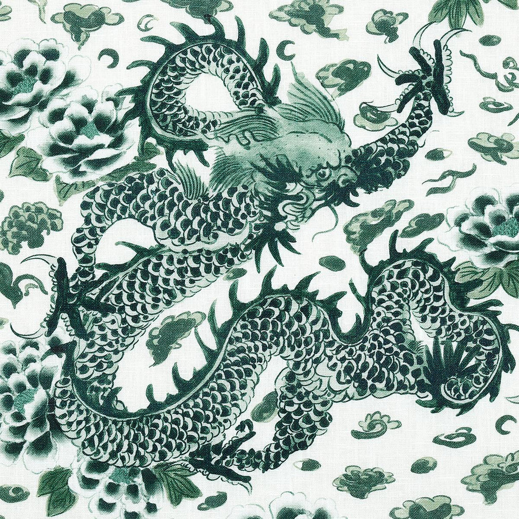 Schumacher Empress Dragon Emerald Fabric