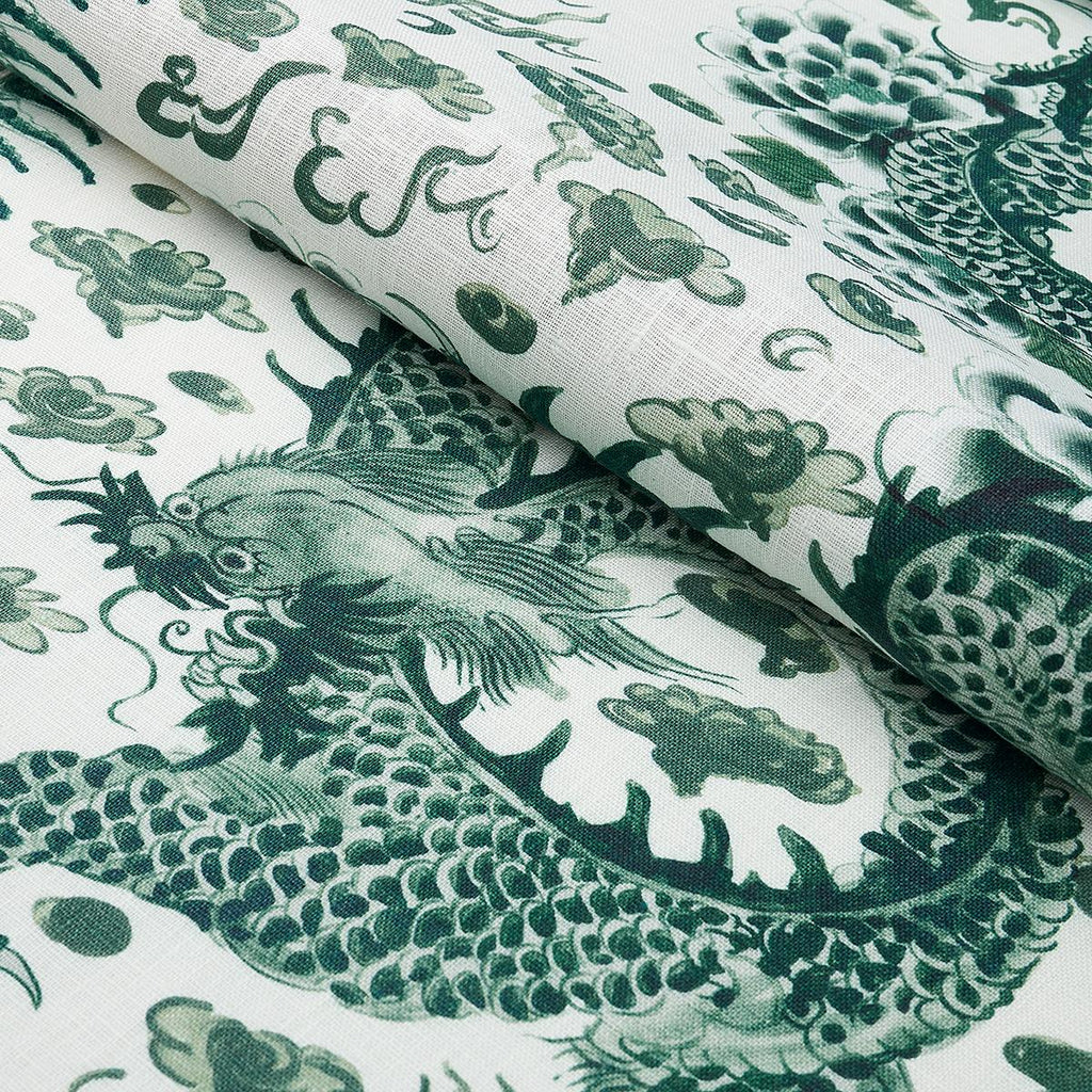 Schumacher Empress Dragon Emerald Fabric
