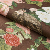 Schumacher Lady Hollyhock Brown Fabric