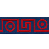 Schumacher Plato Tape Navy And Red Trim